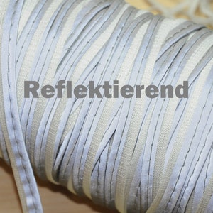 Reflektorband Reflexpaspel Paspelband reflektierend grau schwarz 10mm reflective fabric paspelband reflektor paspel für Jacken, Hosen, Weste