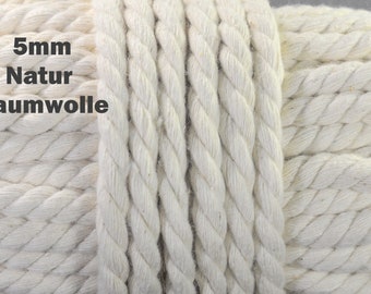 1m Kordel Baumwolle Stärke 5mm Naturkordel Cords Band beige oder rot weich Kordel 6mm für Jacken Hoodie Kinderbekleidung Macrame cord