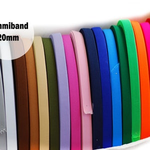 Gummiband 

20mm
schwarz
rot
rosa
beige
creme
grau
hellblau
orange
pink
blau
gelb