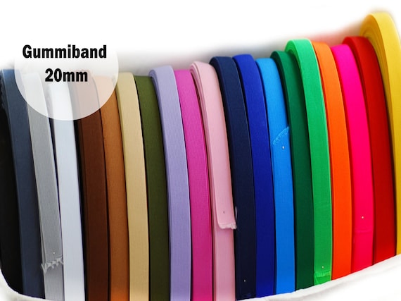 Gummiband 20mm Wäschegummi Gummilitze 20 Farben im Angebot elastic tape gummikordel gummi für Bademode Unterwäsche Falzgummi Schrägband sew