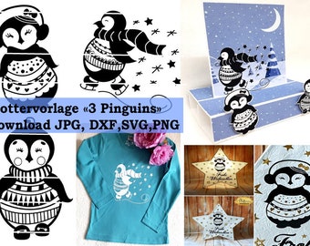 Archivo de trazador Navidad Invierno SVG DXF png jpg descarga instantánea