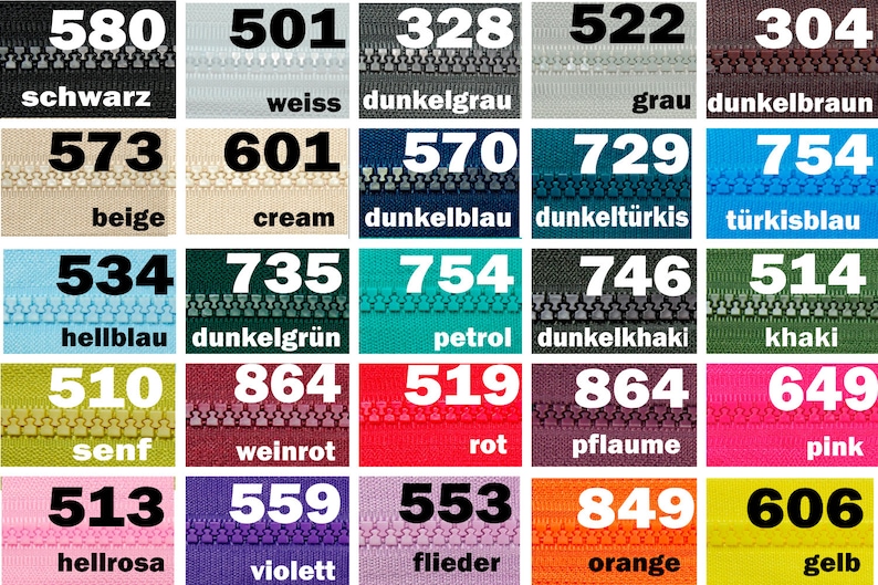 Reißverschluss teilbar wendbar 40cm