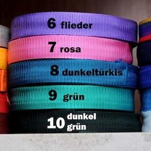 Sangle 30 mm épaisseur 1 mm polypropylène souple rouge beige vert bleu jaune rose