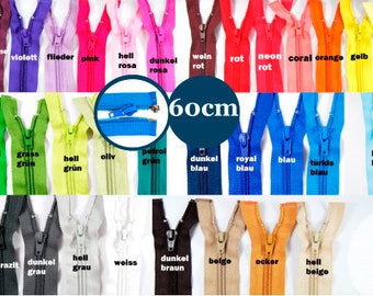 zipper divisible 60 cm vestes zipper 5 mm zipper zip reapir zipper échange réparation noir rouge bleu vert rose jaune