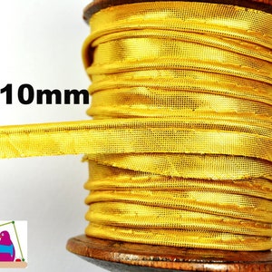 Paspelband gold 10mm Einfassband Schrägband Paspel mit Lurex Meterware nähen Handmade