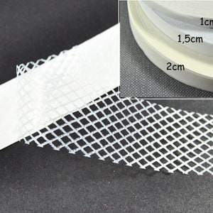 1m Saumband Bügelband Stoffklebeband Fixierband Textilklebeband Breite 10mm 15mm 20mm weiss klebend Meterware Nähe Hilfe