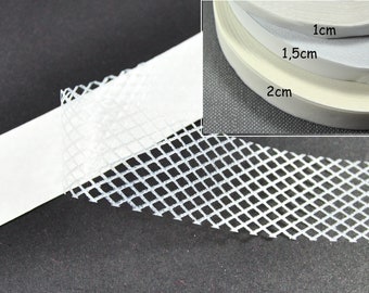 1 m fixing tape textile adhesive tape hemtape width 10 mm 15 mm 20 mm white adhesive by the metre near help basic price 0.39euro/1 m