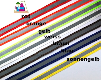 Reflective tape, 10 mm, black, white, red, orange, neon, brown, blue, grey