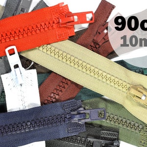 YKK Reißverschluss 2-Wege Teilbar 90 Cm – Olivgrün, Metallzähne, Für Jacken & Taschen