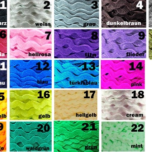 1 m zigzag strand zigzag strand wave ribbon zigzag border strand border 5/9 22 colors on offer blue green yellow pink pink pink purple gold grey