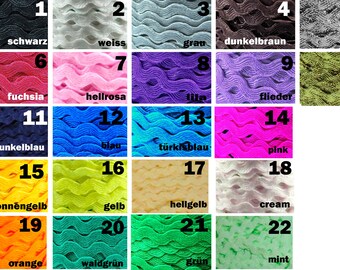 1 m zigzag strand zigzag strand wave ribbon zigzag border strand border 5/9 22 colors on offer blue green yellow pink pink pink purple gold grey