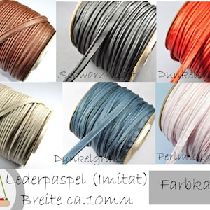 1m Paspelband Schrägband Kunstleder uni  schwarz blau braun orange navy beige gold silber  Paspelkordel Einfassband Schrägband Band nähen