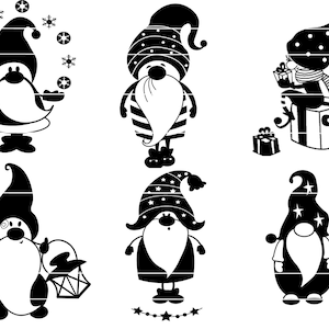 Plotter file Christmas Plotter file Gnome Christmas Gnome Advent Santa Claus Gnomes Scandinavia SVG DXF plotter ideas instant download