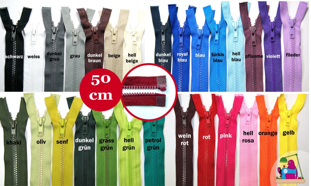 Zipper divisible 50 cm plastic tooth 5 mm Num5 Jackets zipper divisib…