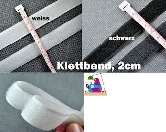 1m Klettband Klettverschluss 2cm 20mm schwarz weiss Klettband zum annähen Hakenband Flauschband Grundpreis 1,10euro/1m