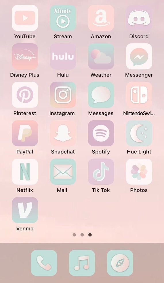 Pastel Aesthetic Iphone Ios14 App Icons 36 App Pack Etsy - aesthetic icon aesthetic pastel blue roblox logo