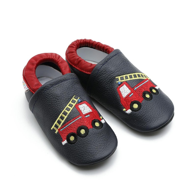 Liya's leather slippers 683 fire brigade in dark blue size. 19/20 35/36 image 3