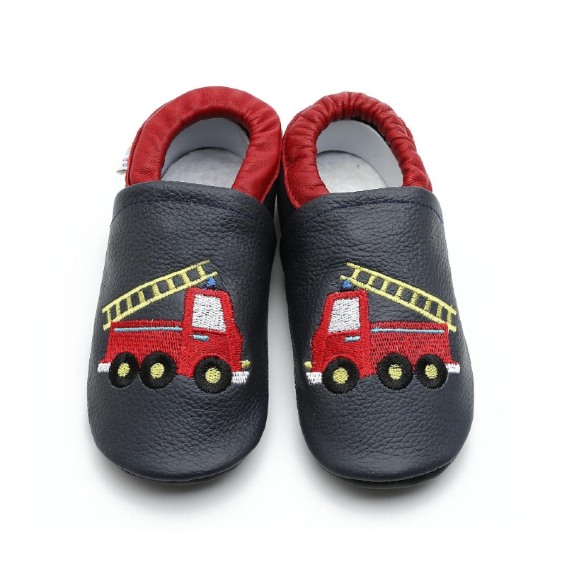 Liya's leather slippers 683 fire brigade in dark blue size. 19/20 35/36 image 2