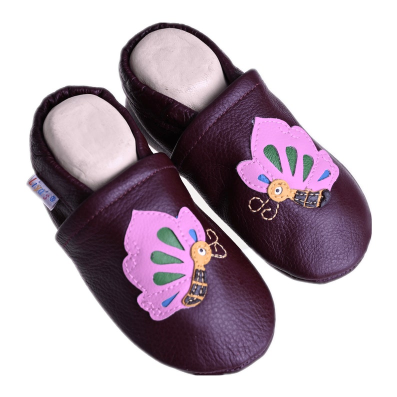 Liya's Rubber Sole Slippers 661 Butterfly in Burgundy image 3