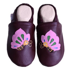 Liya's Rubber Sole Slippers 661 Butterfly in Burgundy image 2