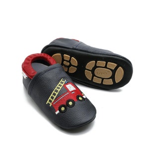 Liya's leather slippers 683 fire brigade in dark blue size. 19/20 35/36 image 1