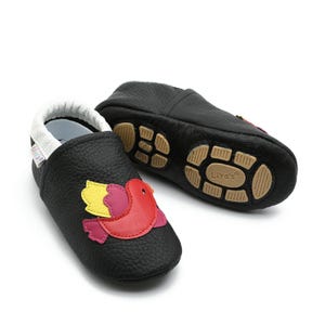 Liya&#39;s slippers with rubber sole - #662 Bird in black