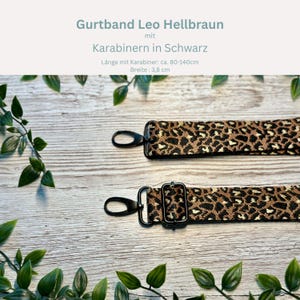 Adjustable bag strap, 4 cm wide, 150 cm long / Interchangeable strap for waist bags / Shoulder strap / Wide shoulder strap / Camera strap / Carrying strap Leo Hellbr. Schwarz