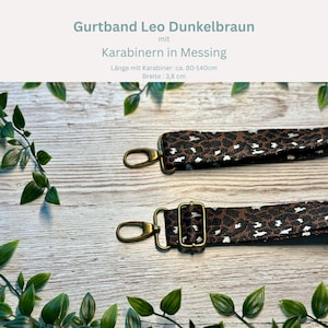 Adjustable bag strap, 4 cm wide, 150 cm long / Interchangeable strap for waist bags / Shoulder strap / Wide shoulder strap / Camera strap / Carrying strap Leo Braun Messing