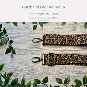 Adjustable bag strap, 4 cm wide, 150 cm long / Interchangeable strap for waist bags / Shoulder strap / Wide shoulder strap / Camera strap / Carrying strap Leo Hellbr. Silber