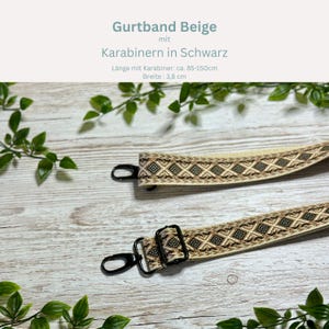 Adjustable bag strap, 4 cm wide, 150 cm long / Interchangeable strap for waist bags / Shoulder strap / Wide shoulder strap / Camera strap / Carrying strap Beige/Braun Schwarz