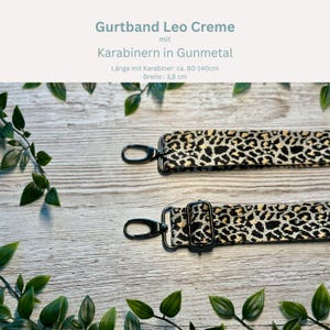 Adjustable bag strap, 4 cm wide, 150 cm long / Interchangeable strap for waist bags / Shoulder strap / Wide shoulder strap / Camera strap / Carrying strap Leo Creme Gun