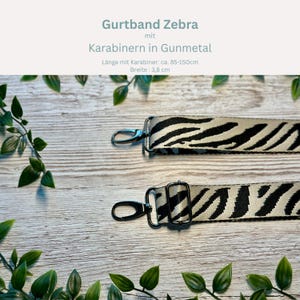 Adjustable bag strap, 4 cm wide, 150 cm long / Interchangeable strap for waist bags / Shoulder strap / Wide shoulder strap / Camera strap / Carrying strap Zebra Gun