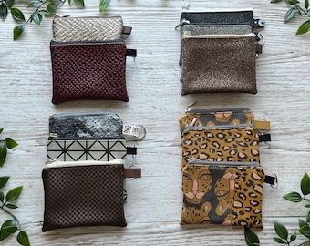 Mini wallet zipper / Mini wallet women / Key case faux leather / Mini wallet women / Tampon bag / Mini pencil case