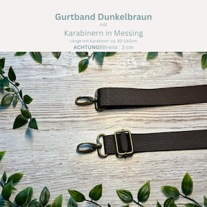 Adjustable bag strap, 4 cm wide, 150 cm long / Interchangeable strap for waist bags / Shoulder strap / Wide shoulder strap / Camera strap / Carrying strap 3 cm Braun Messing