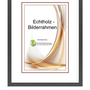 Bilderrahmen Plano aus Echtholz mit echtem Glas, ab 10x15 cm, 13x18 , 15x20 , A4 , bis 40x60 cm, schwarz weiß natur hellgrau dunkelbraun Bild 7