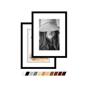 Moldura "Pino" em madeira verdadeira com vidro verdadeiro, com ou sem passepartout, de 10 x 15 cm, branca, preta, natural, cinza claro, cinza escuro, prata