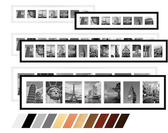 Collage wooden picture frame gallery with passe-partout for 7-13 photos (7x10 - 9x13 - 10x10 - 10x15 - 13x13 - 13x18 - 15x20 - 18x24 cm)