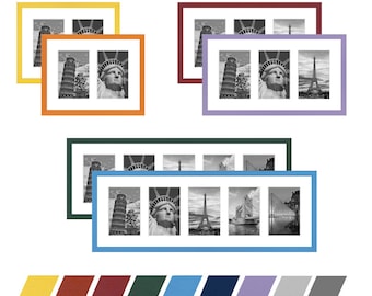 Collage wooden picture frame "PINO" gallery with passepartout for 2-5 photos 7x10 - 9x13 - 10x10 - 10x15 - 13x13 - 13x18 - 15x20-