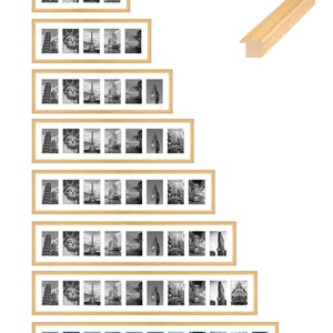 Collage Holz Bilderrahmen Galerie mit Passepartout für 2-6 Fotos 7x10 9x13 10x10 10x15 13x13 13x18 15x20 18x24 20x30 30x40 Bild 3