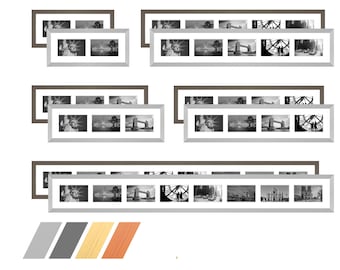 Collage Holz Bilderrahmen Galerie mit Passepartout für 2-9 Fotos 7x10 - 9x13 - 10x10 - 10x15 - 13x13 - 13x18 - 15x20- 18x24 - 20x30 - 30x40