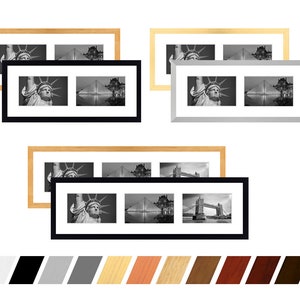 Collage Holz Bilderrahmen " PINO" Galerie mit Passepartout für 2-5 Fotos 7x10 - 9x13 - 10x10 - 10x15 - 13x13 - 13x18 - 15x20-