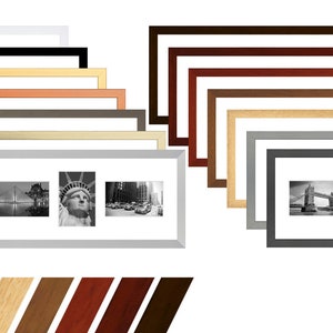 Collage galerie de cadres photo en bois véritable avec passe-partout pour 3 à 5 photos 7x10 9x13 10x15 13x18 15x20 etc. avec passe-partout et verre véritable image 4