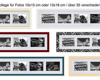 Cadre photo collage galerie de cadres photo bois ou MDF avec passe-partout pour 3 - 5 photos 10x15 13x18 Cadre photo histoire cadre photo