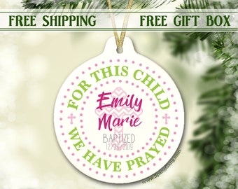 Ornamento personalizzato per bambina / Regalo di battesimo personalizzato per bambina / Regalo di battesimo / Regalo di battesimo per bambina / Regalo per figlioccia