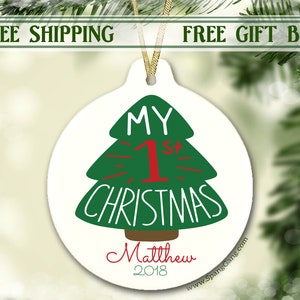 Baby&#39;s First Christmas | 1st Christmas | My First Christmas Ornament | Baby Girl | Baby Boy | Baby Gift | Christmas Gift for Baby