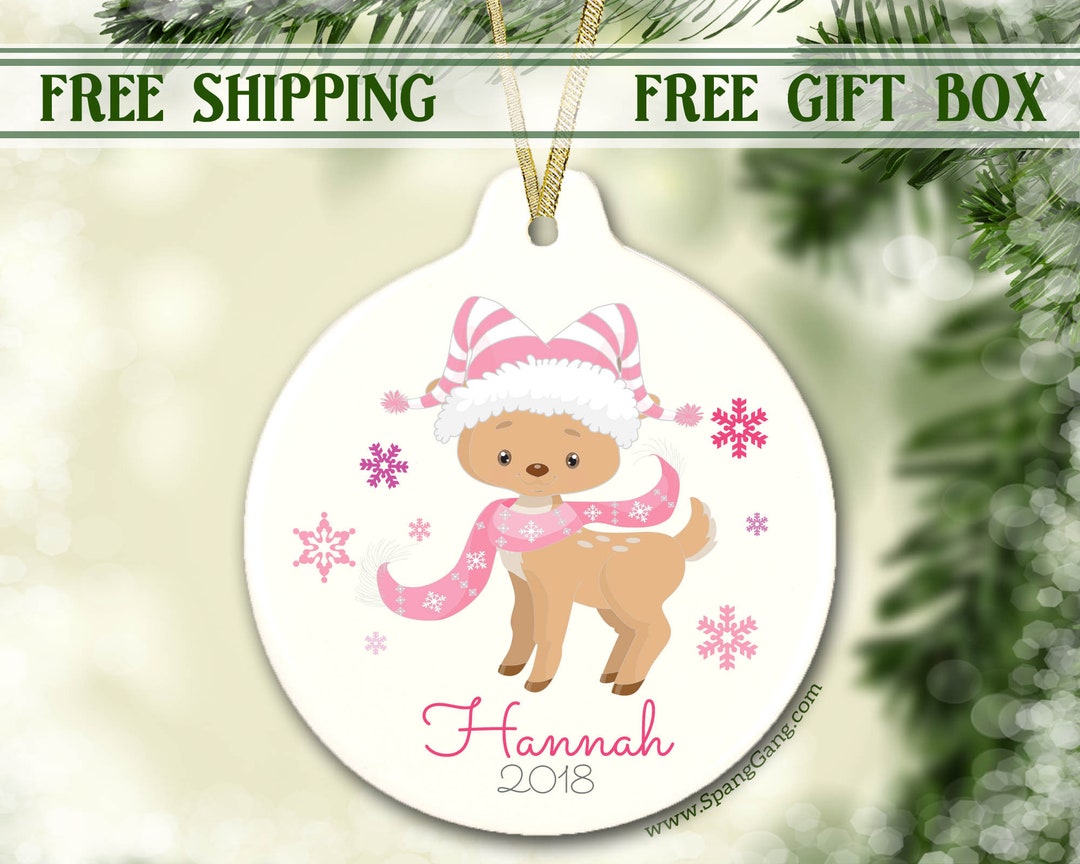 Christmas Ornament for Girl Personalized Christmas Ornament Baby Deer ...