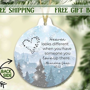 Personalized Memory Ornament | Loved One Remembrance Gift | Grandma Christmas Tree Ornament | Memory Keepsake | Loss of Parents - Mom Dad