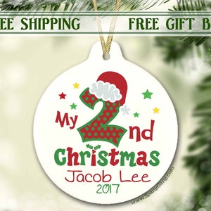 Baby&#39;s Second Christmas Ornament | Personalized 2nd Christmas Gift for New Baby | Gift Idea for new Baby | Baby Shower Gift | New Mom Dad