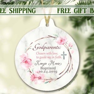 Godparents | Godparents Ornament | Gift for Godparents | Gift from Godchild | Godparents Gift | God parents | Baptism Keepsake, Baptism Gift