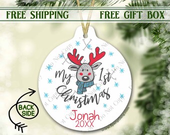 First Christmas Ornament Baby | 1st Christmas Ornament Baby Boy | Christmas Ornament for Girl | Personalized Ornament Baby's 1st Christmas